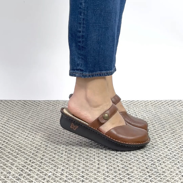 Amazon.com | Alegria Women's Kamila Walnut Leather Open Back Slide